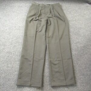 Vintage Dockers Pants ‎ Mens 33x32 Grey Cuffed Pleated Polyester Y2K Grandpa